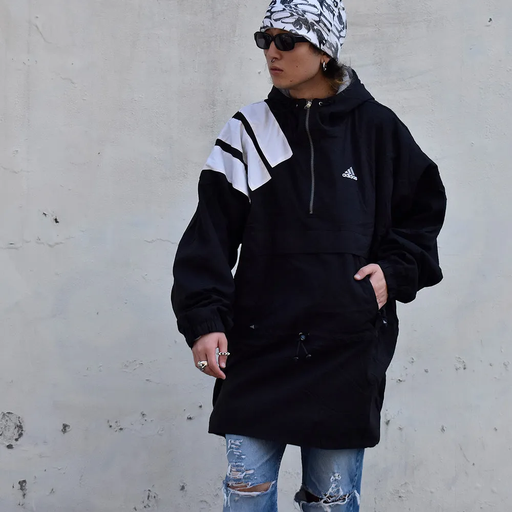 90’s adidas Big！ performance logo ロング丈 ナイロン アノラックパーカー 231104H