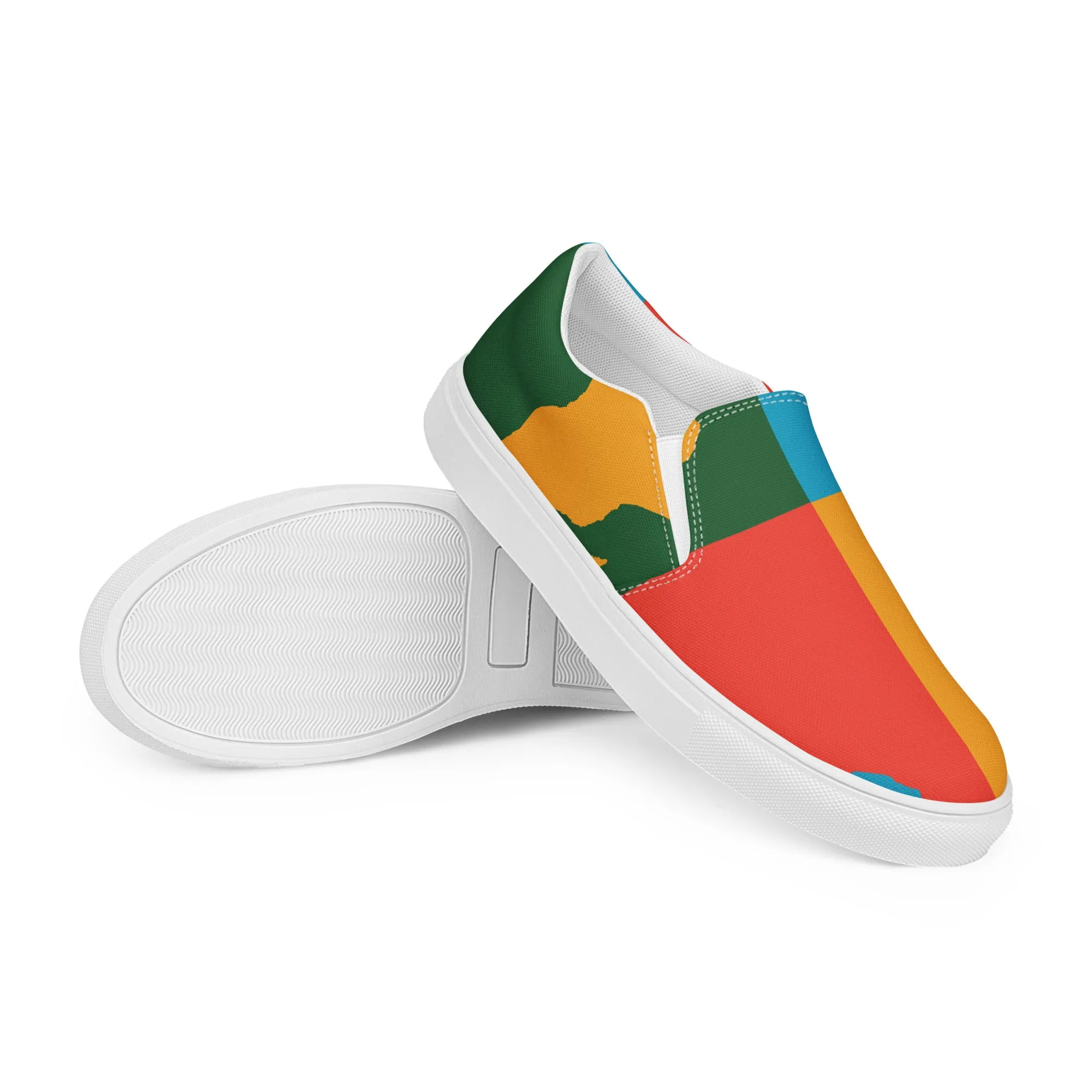 AFRICA WARHOL Men’s Slip-On Canvas Shoes (Bright)