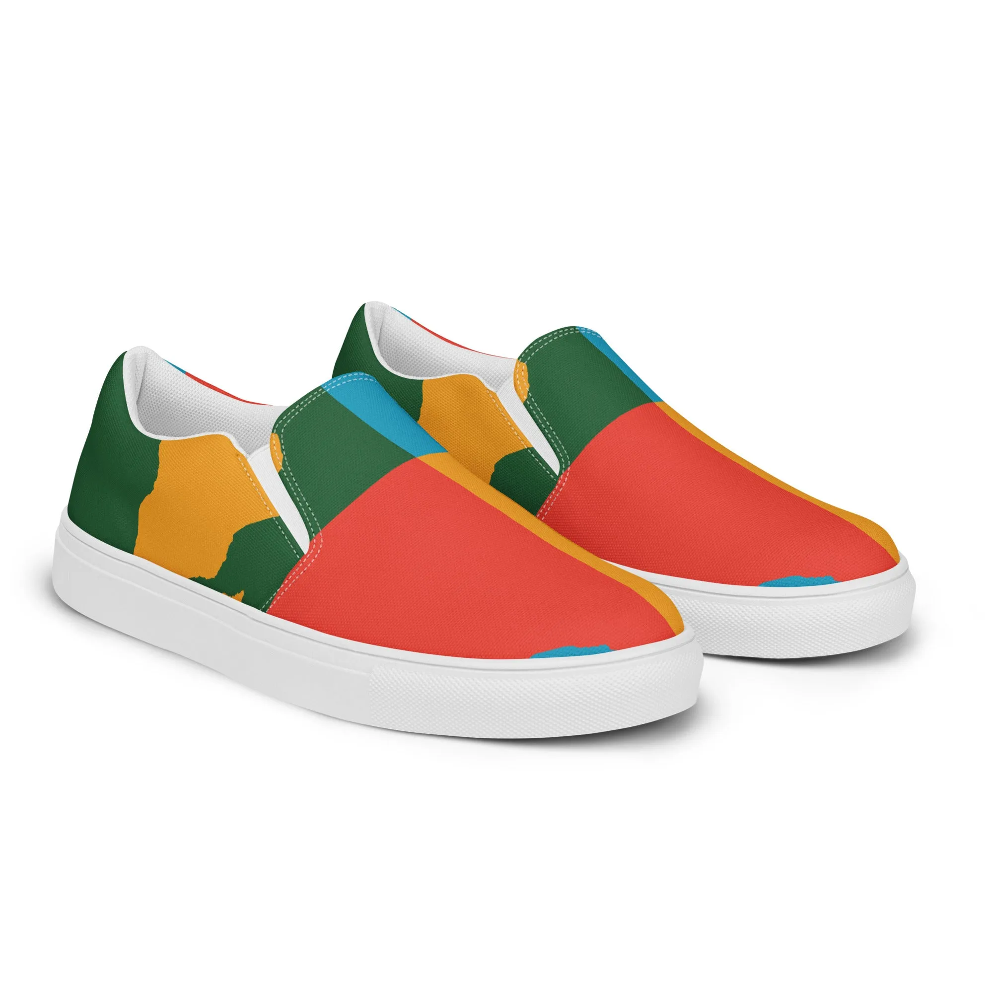 AFRICA WARHOL Men’s Slip-On Canvas Shoes (Bright)