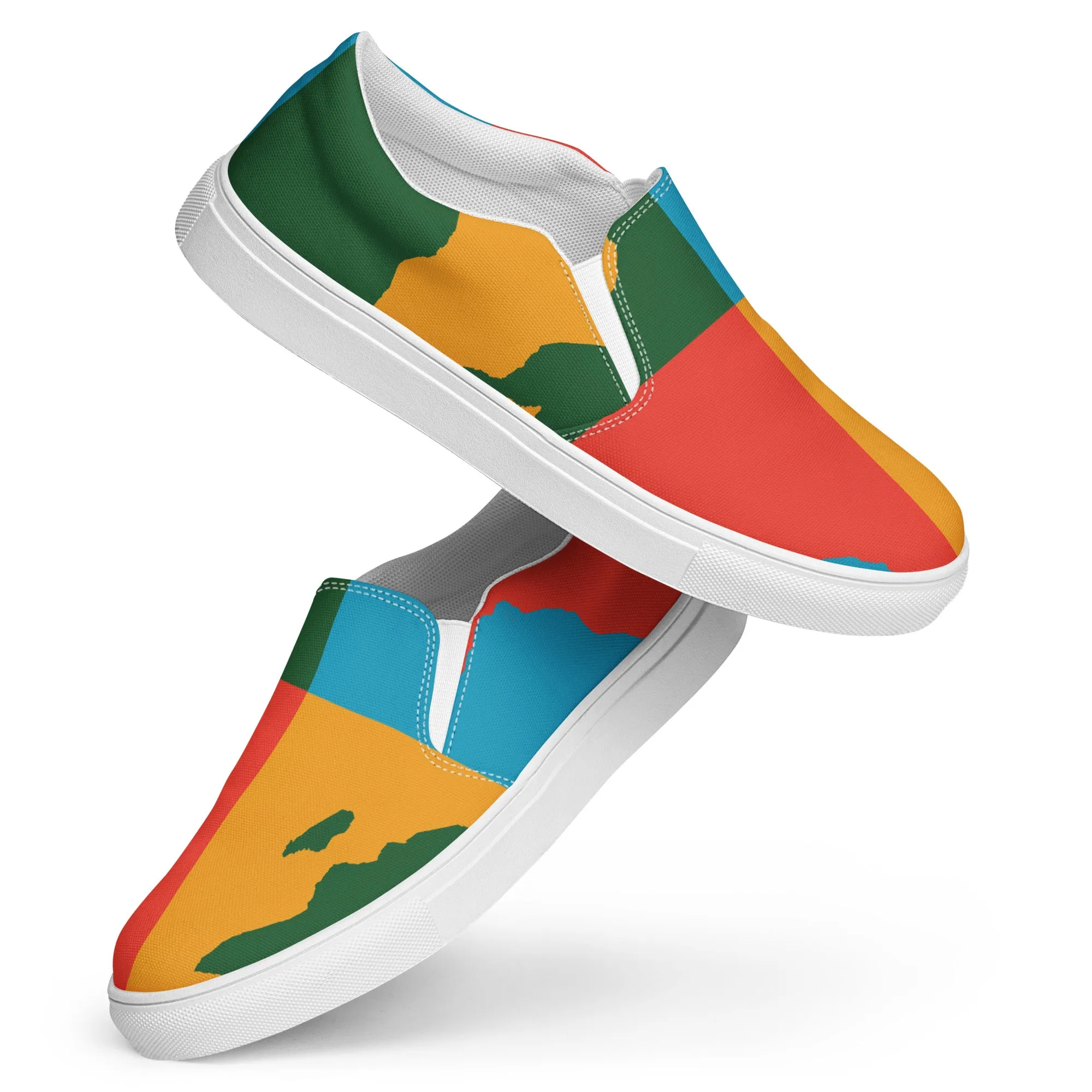 AFRICA WARHOL Men’s Slip-On Canvas Shoes (Bright)