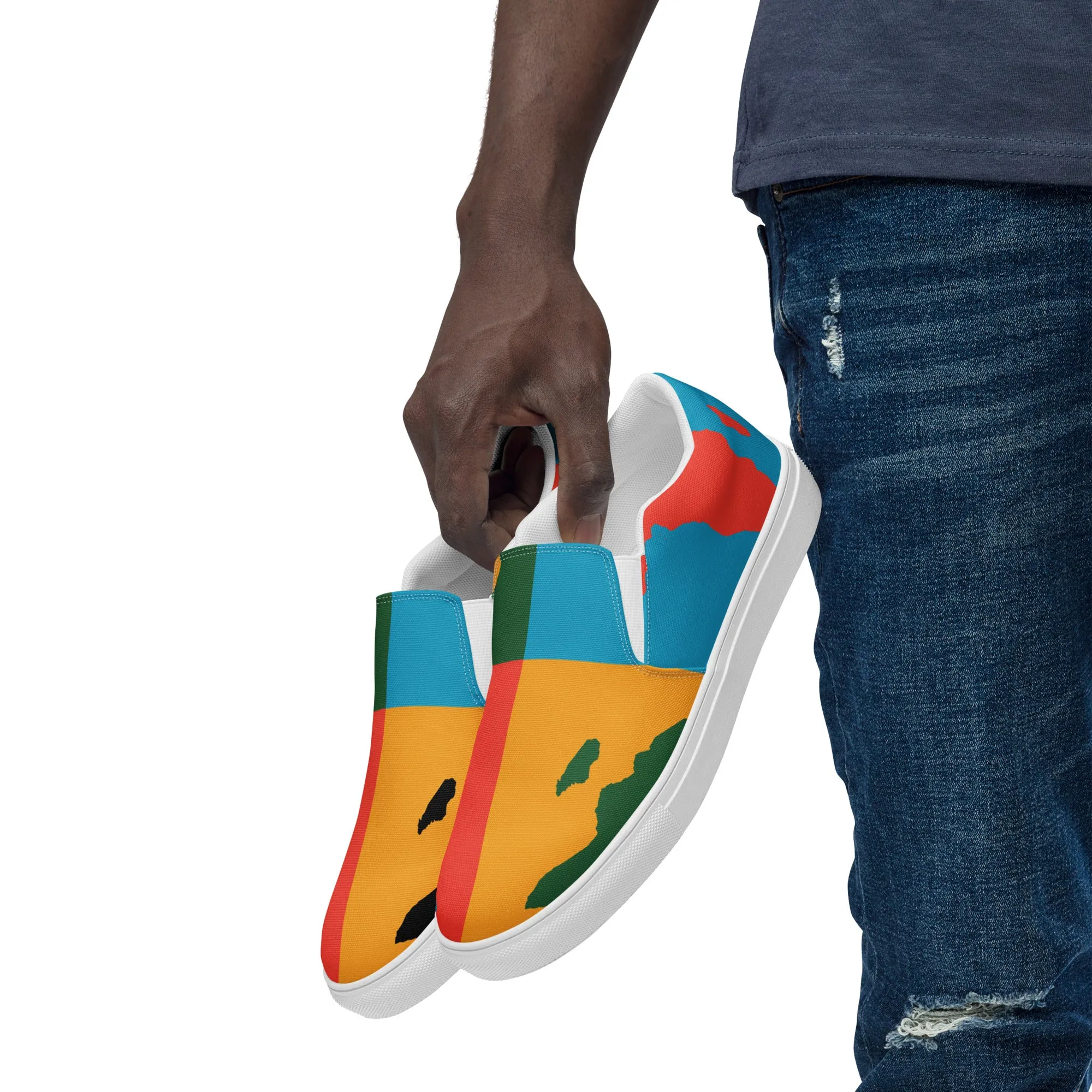 AFRICA WARHOL Men’s Slip-On Canvas Shoes (Bright)