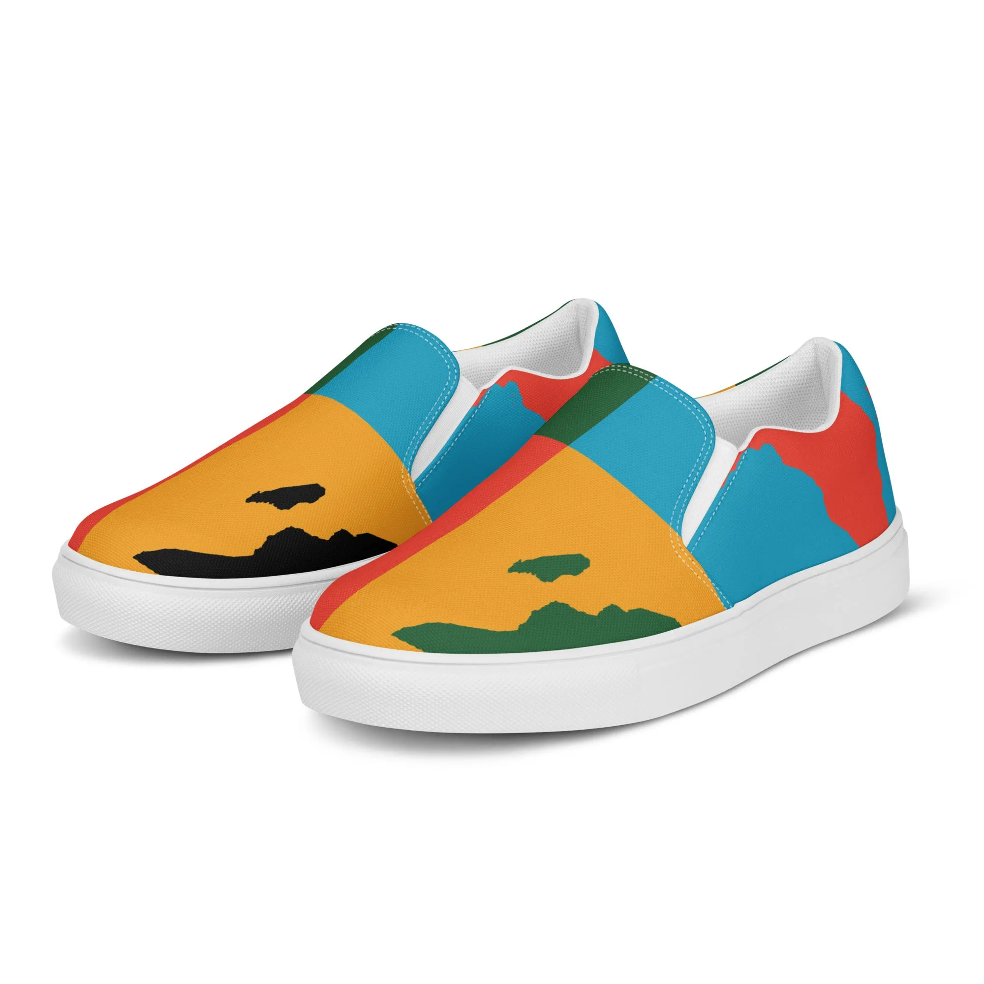 AFRICA WARHOL Men’s Slip-On Canvas Shoes (Bright)