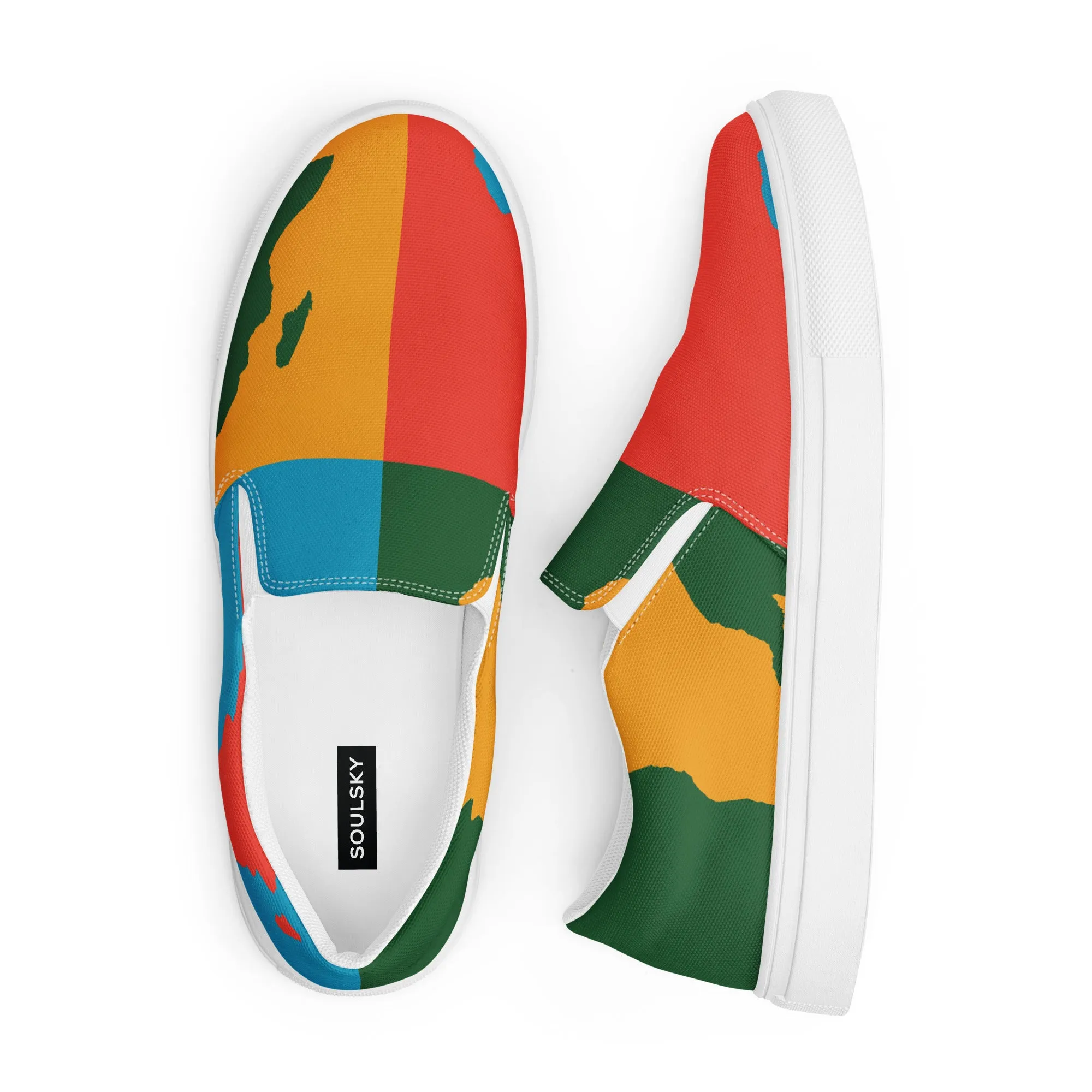AFRICA WARHOL Men’s Slip-On Canvas Shoes (Bright)