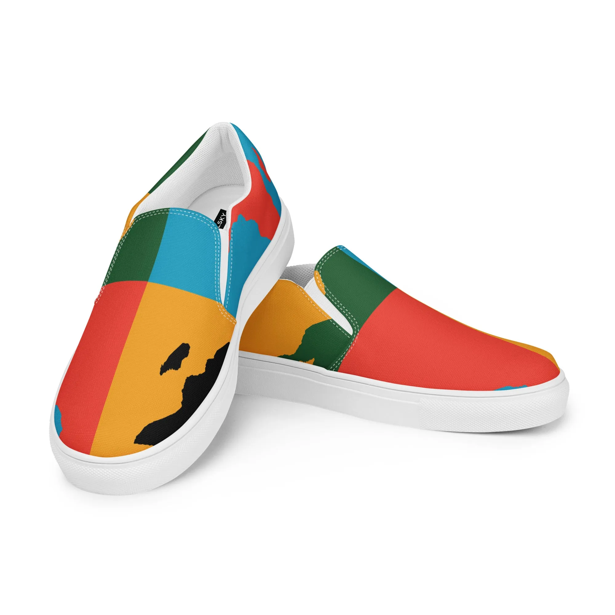 AFRICA WARHOL Men’s Slip-On Canvas Shoes (Bright)