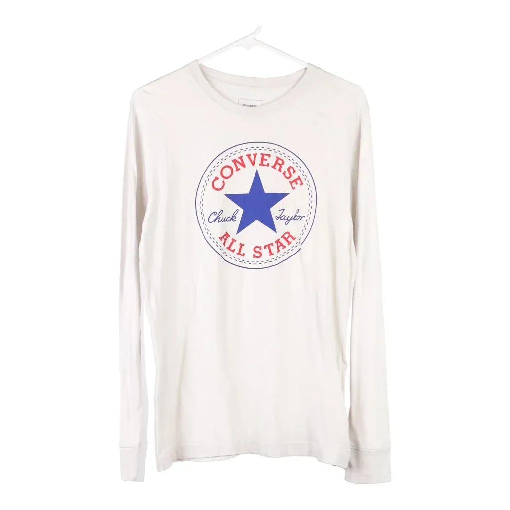 Age 13-15 Converse Spellout Long Sleeve T-Shirt - XL White Cotton
