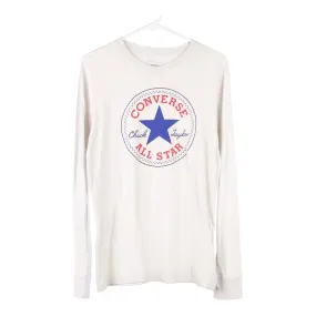 Age 13-15 Converse Spellout Long Sleeve T-Shirt - XL White Cotton