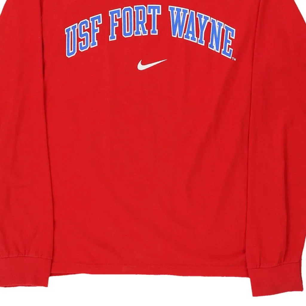 Age 14-16 USF Fort Wayne Nike Long Sleeve T-Shirt - Small Red Cotton