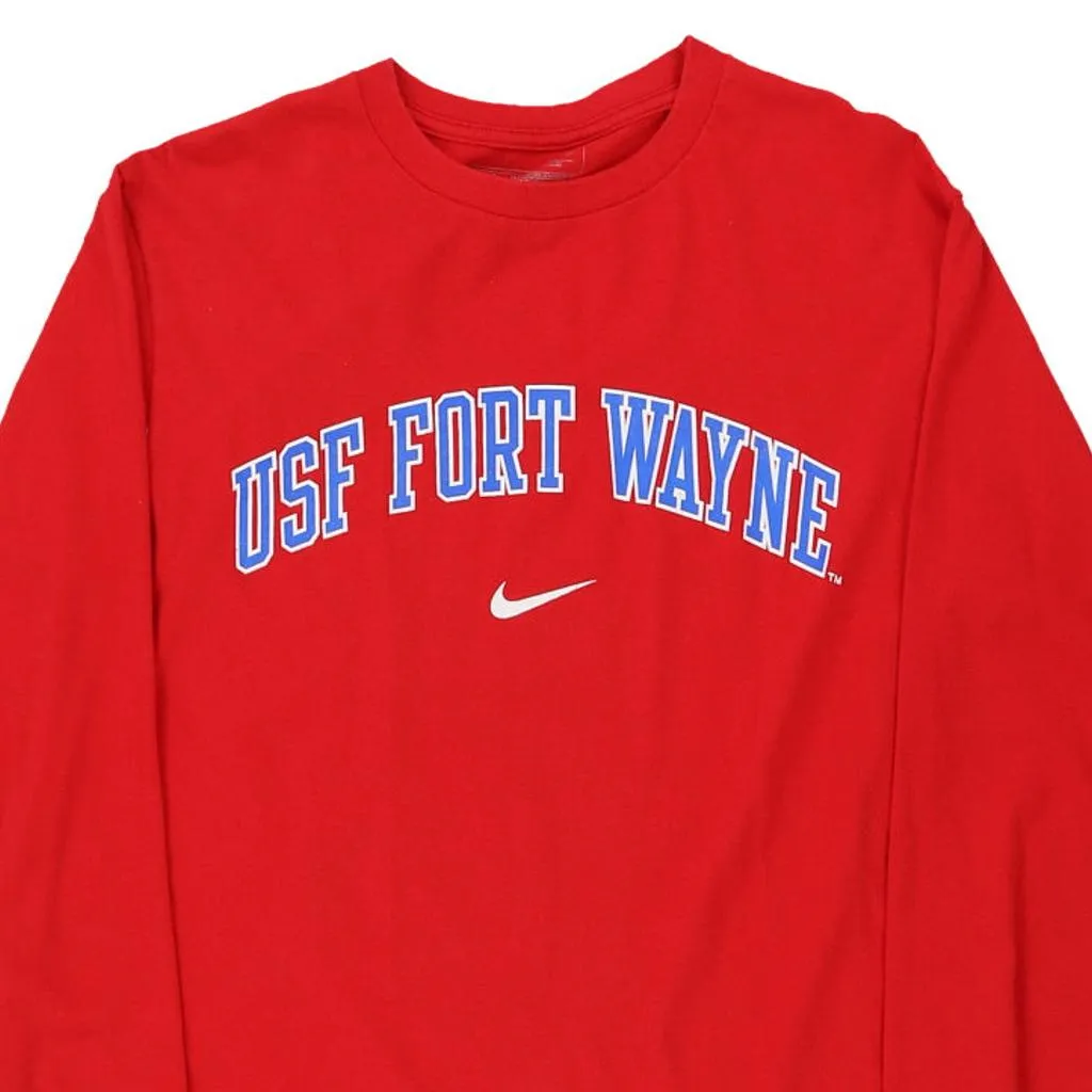 Age 14-16 USF Fort Wayne Nike Long Sleeve T-Shirt - Small Red Cotton