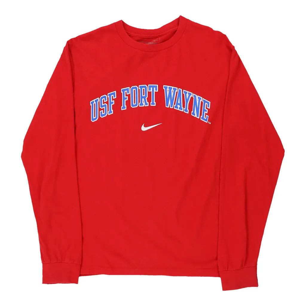 Age 14-16 USF Fort Wayne Nike Long Sleeve T-Shirt - Small Red Cotton