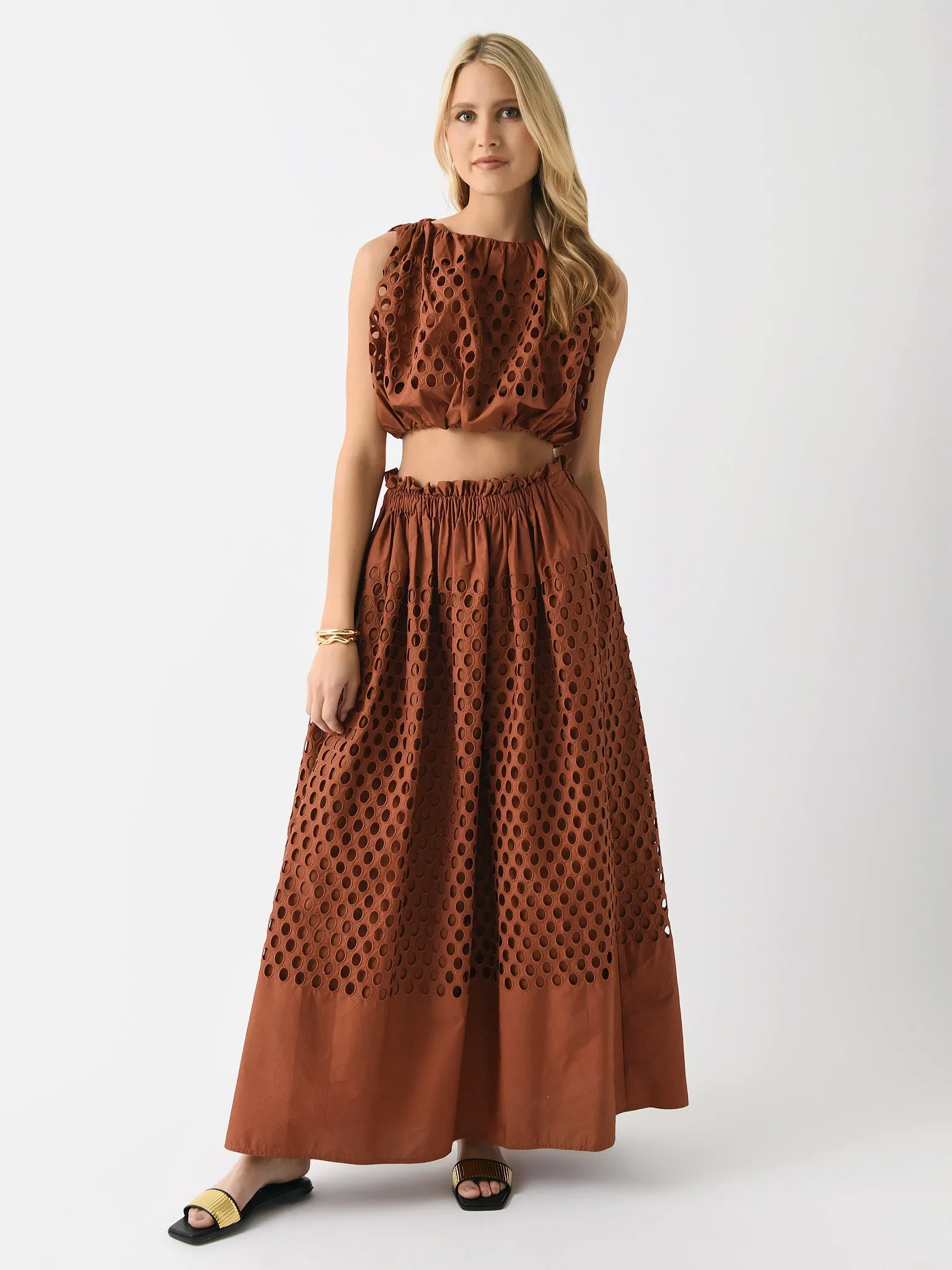 ALC Women's Flora Eyelet Maxi Skirt
