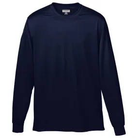 Augusta Sportswear Men's Navy Wicking Long-Sleeve T-Shirt