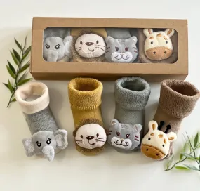Baby Gift Box -Safari Rattle Sock Collection