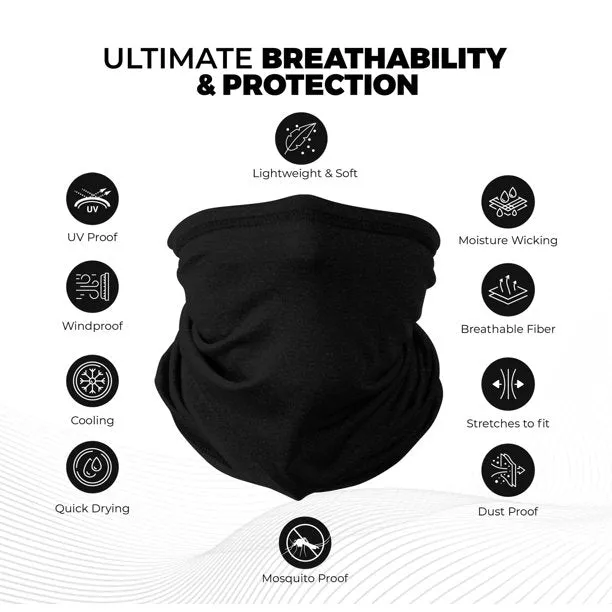 Black Thermal Wicking Tube Scarf - TUBESCARF