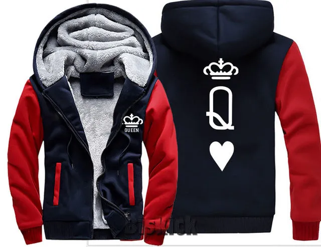Blue and Grey King Zipper Hoodie