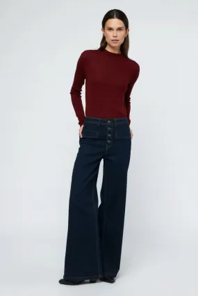 Blue high waist straight jean