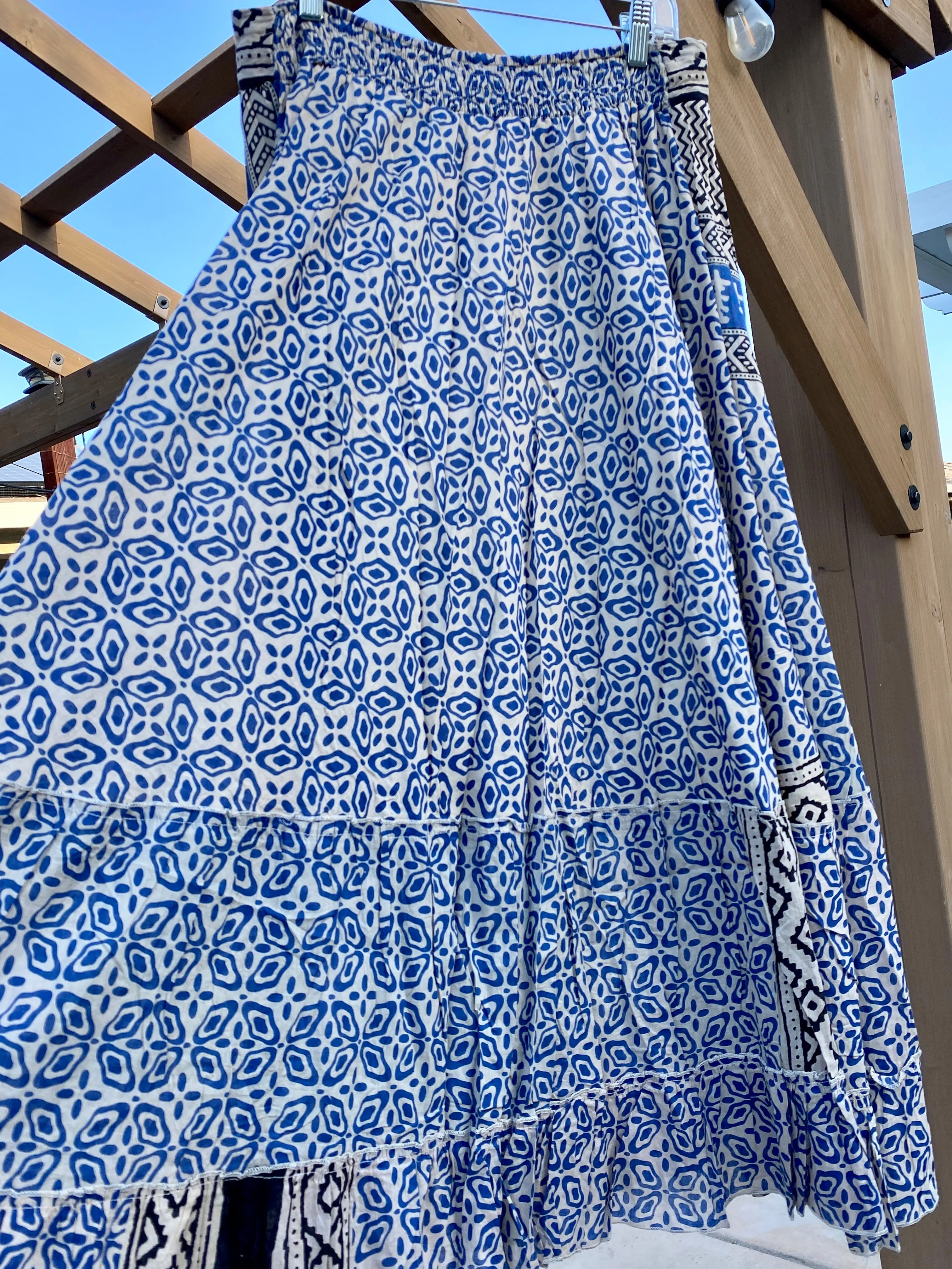 Boho Maxi Skirt with Print - Women's