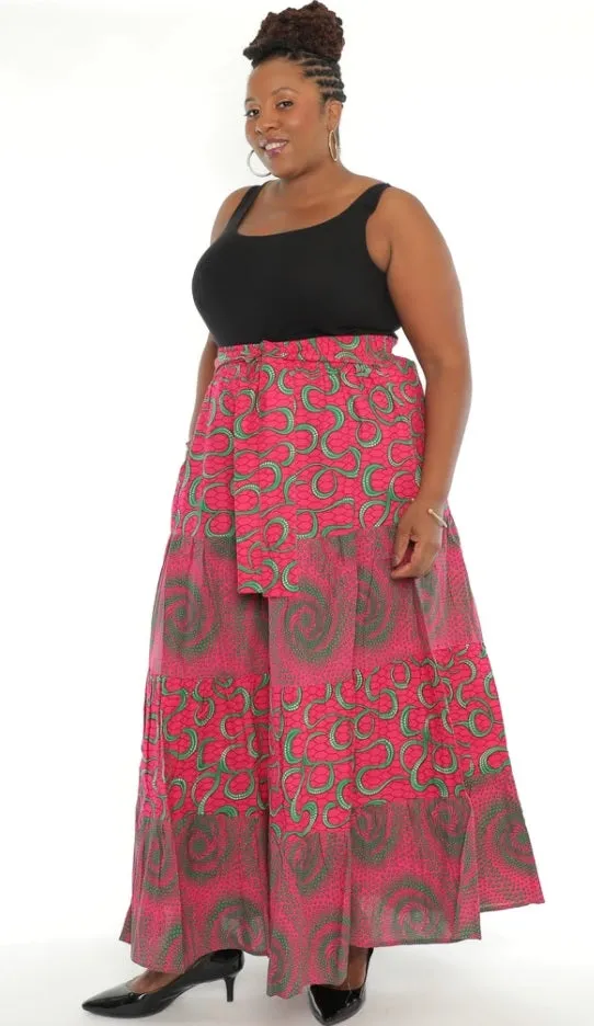 Border Print Maxi Skirt