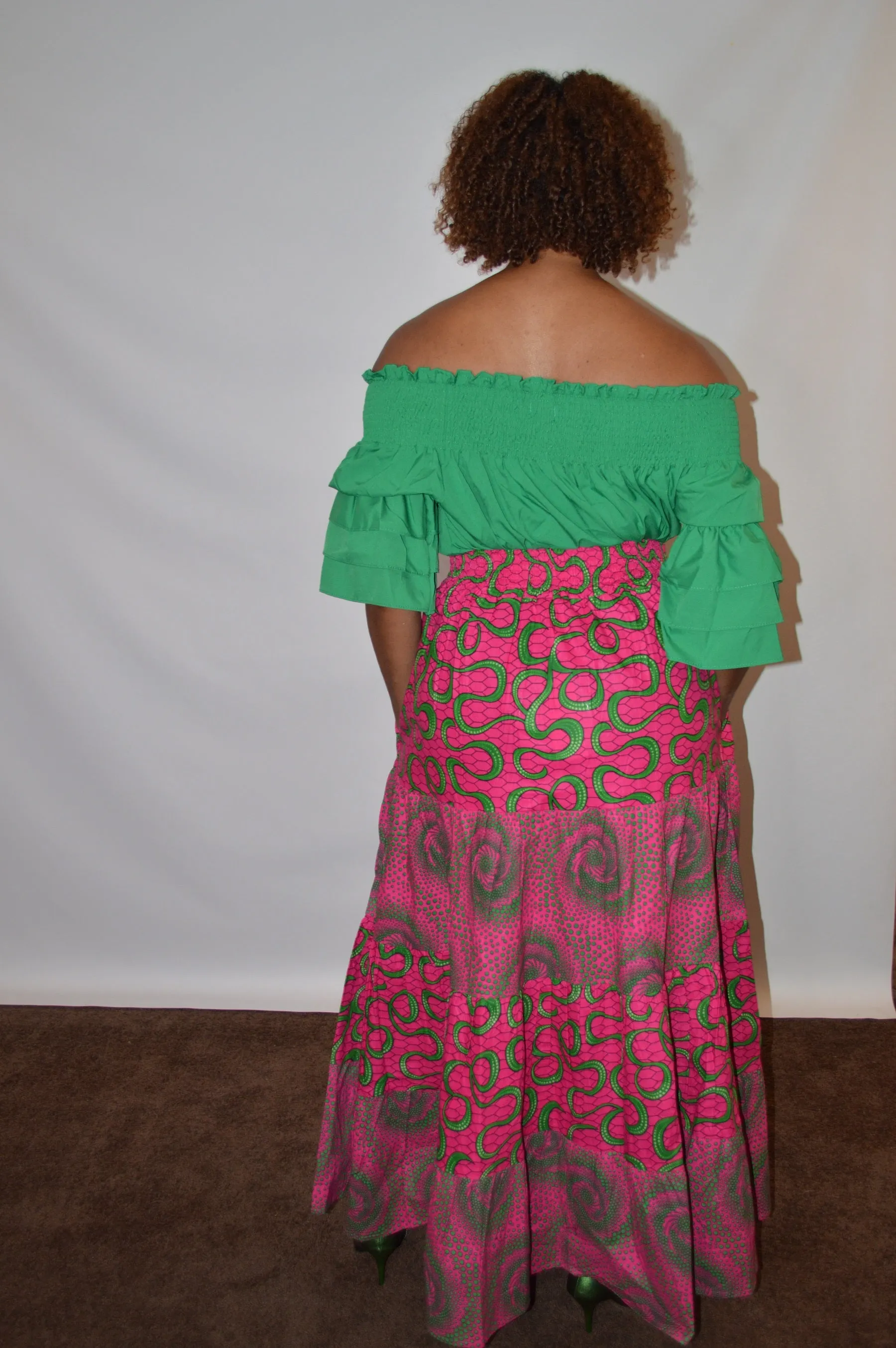 Border Print Maxi Skirt