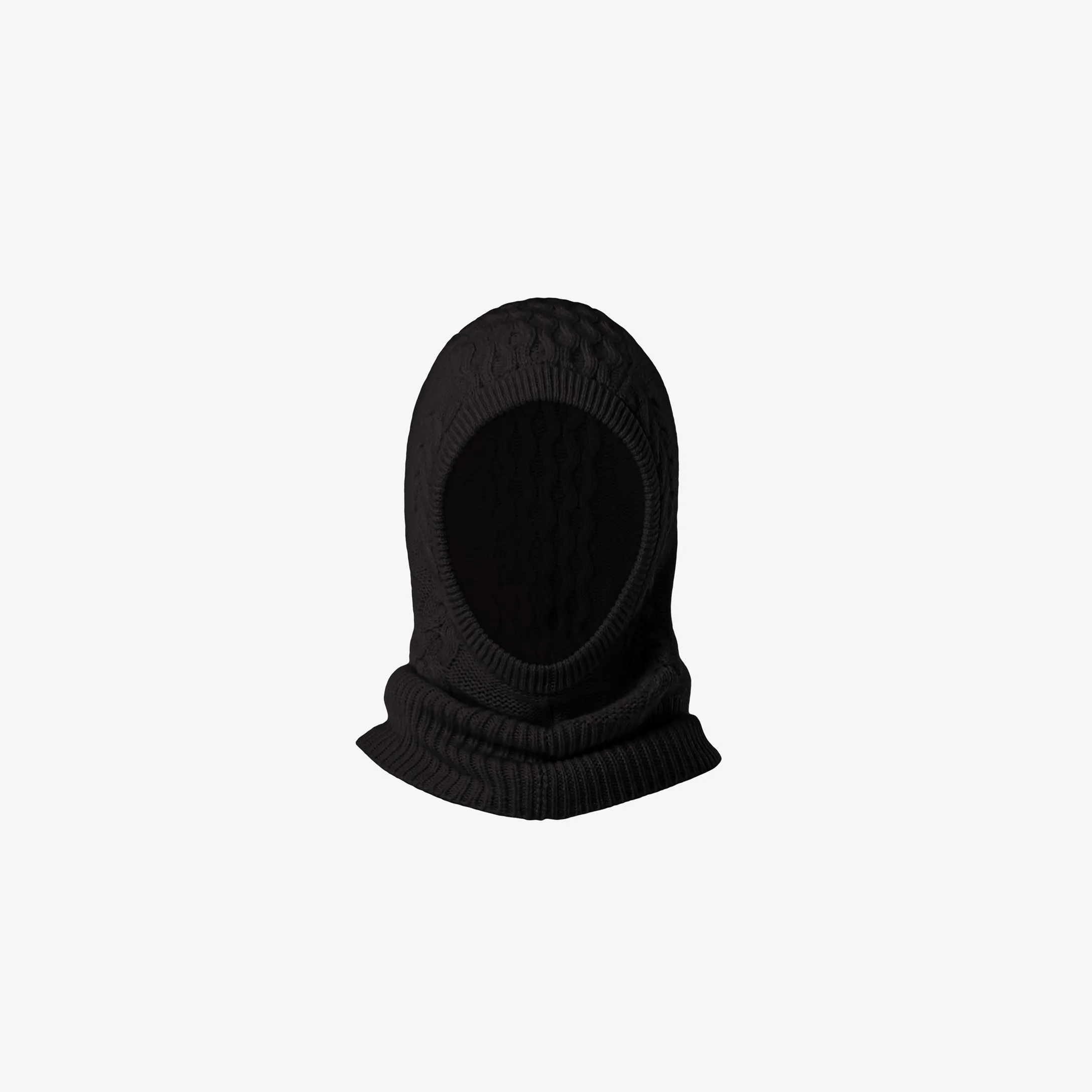 CABLE CASHMERE BALACLAVA IN BLACK