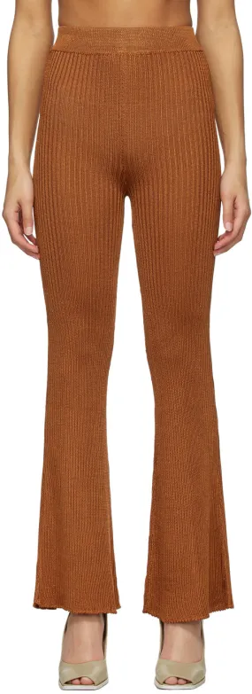 Calle Del Mar Orange Ribbed Lounge Pants