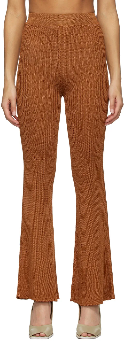Calle Del Mar Orange Ribbed Lounge Pants