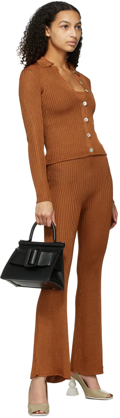Calle Del Mar Orange Ribbed Lounge Pants