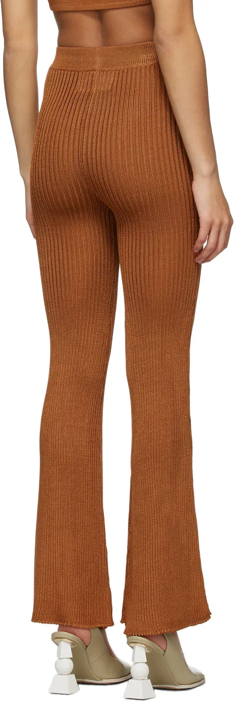 Calle Del Mar Orange Ribbed Lounge Pants