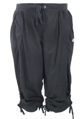 Calvin Klein Women's Performance Plus Size Cropped Ruched Cargo Pants Black 2X