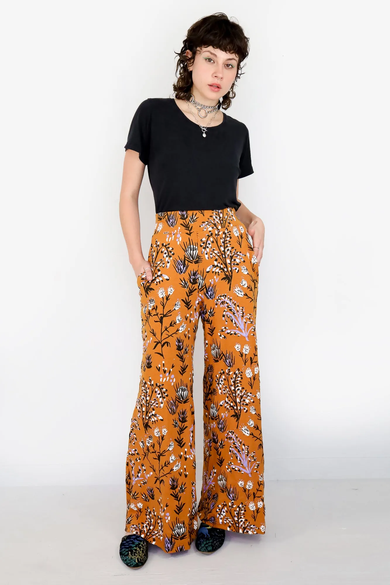 Cayenne Thistle High Waisted Wide Leg Pants