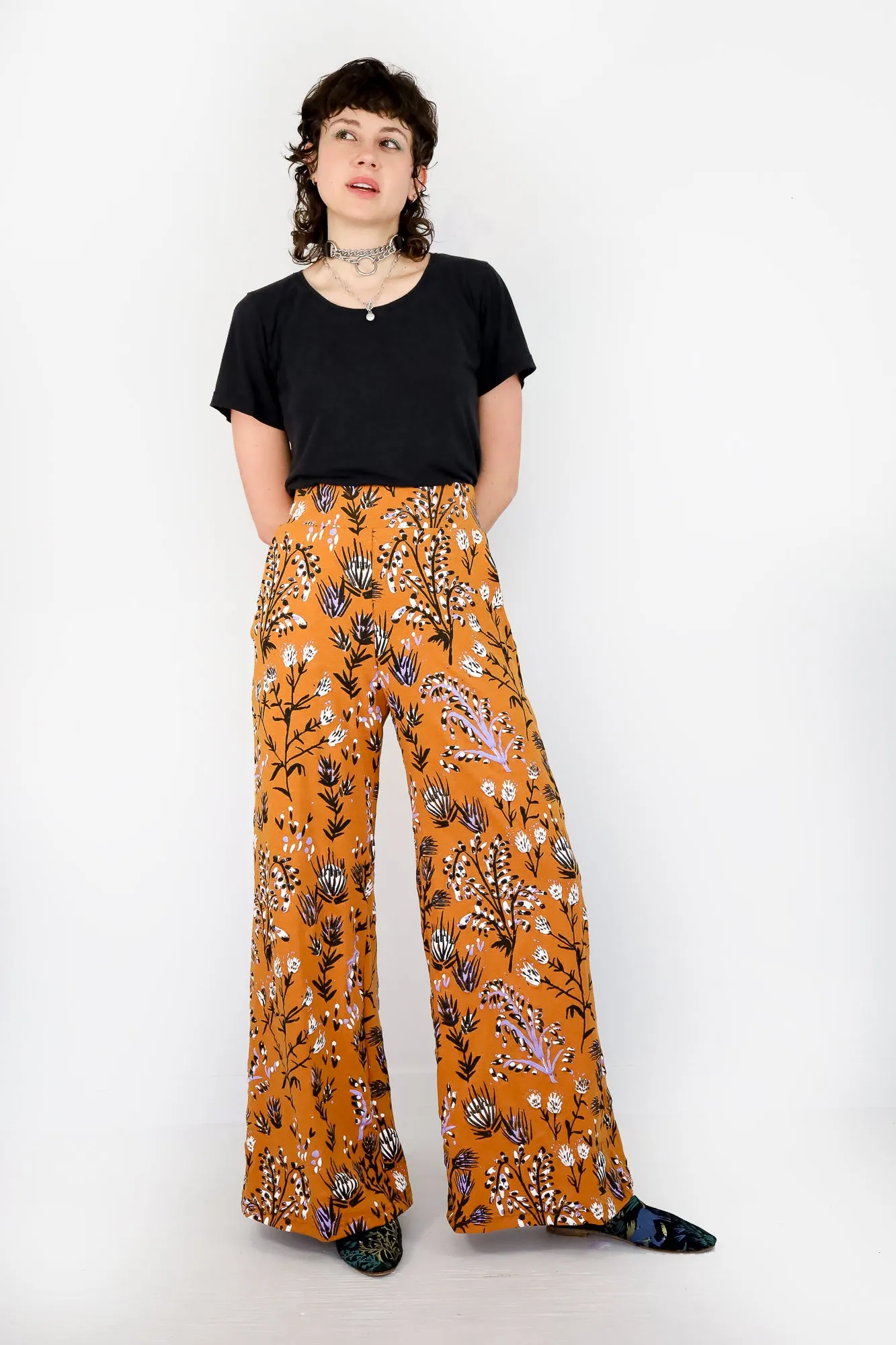 Cayenne Thistle High Waisted Wide Leg Pants
