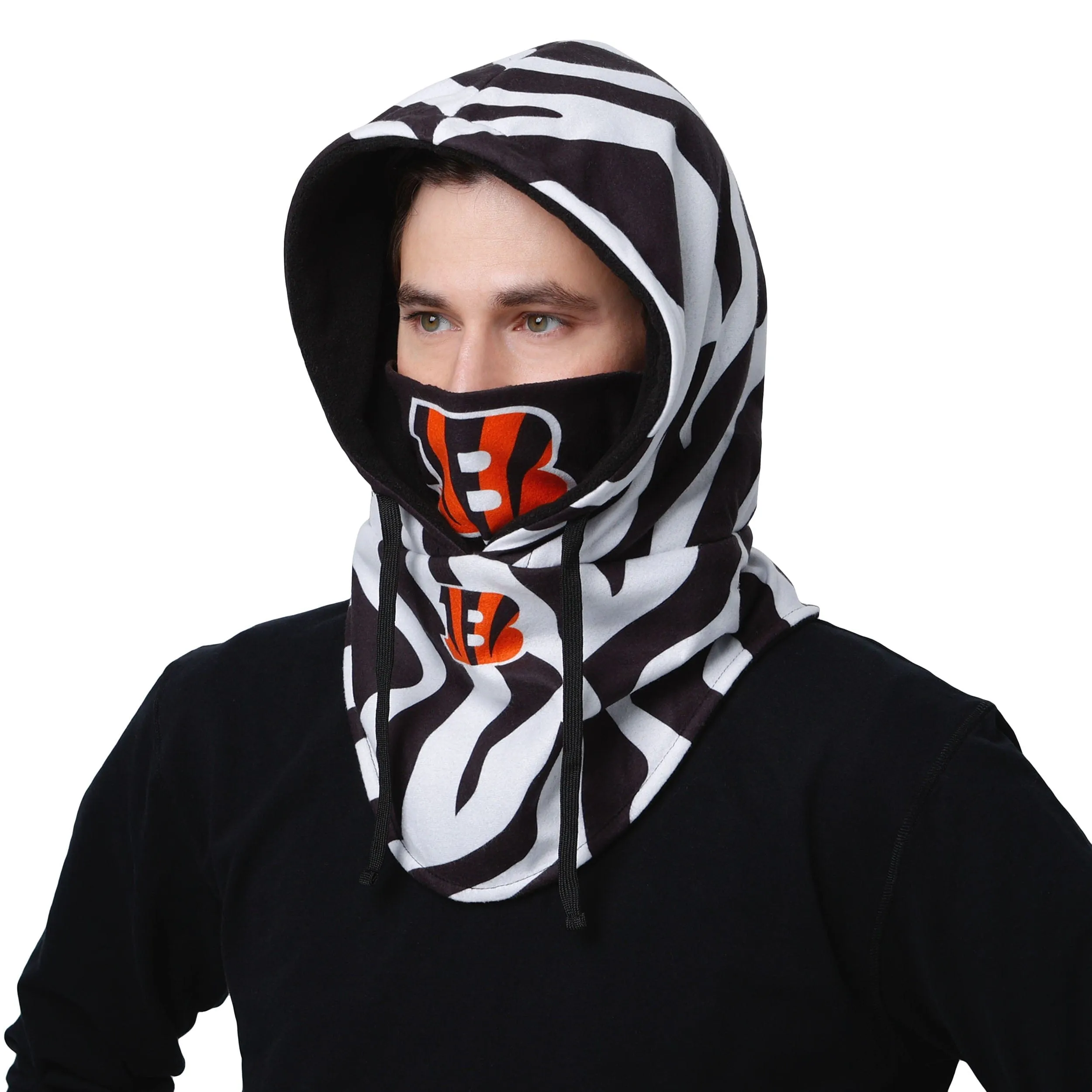 Cincinnati Bengals NFL White Drawstring Hooded Gaiter