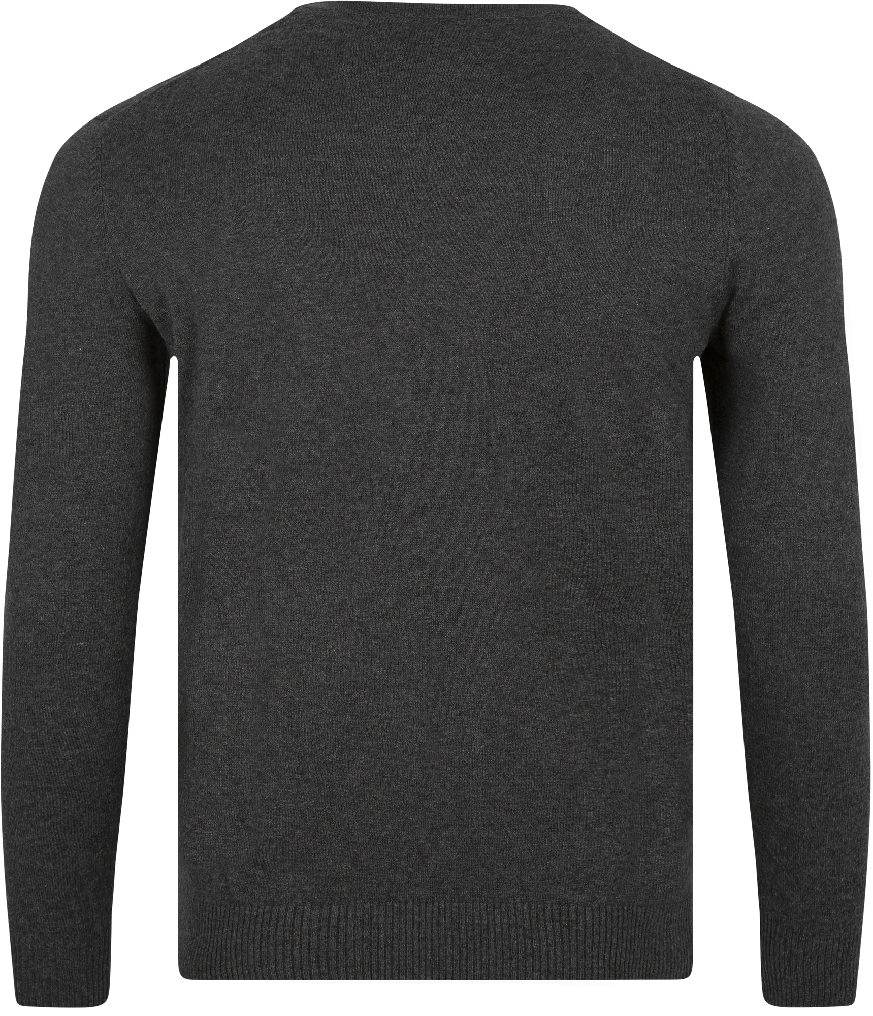 Cotton Merino Crew Jumper - Charcoal Marl