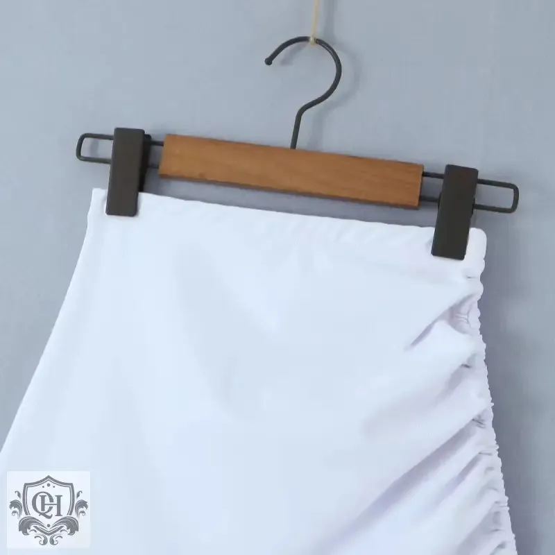 Drawstring High Waist Maxi Skirt