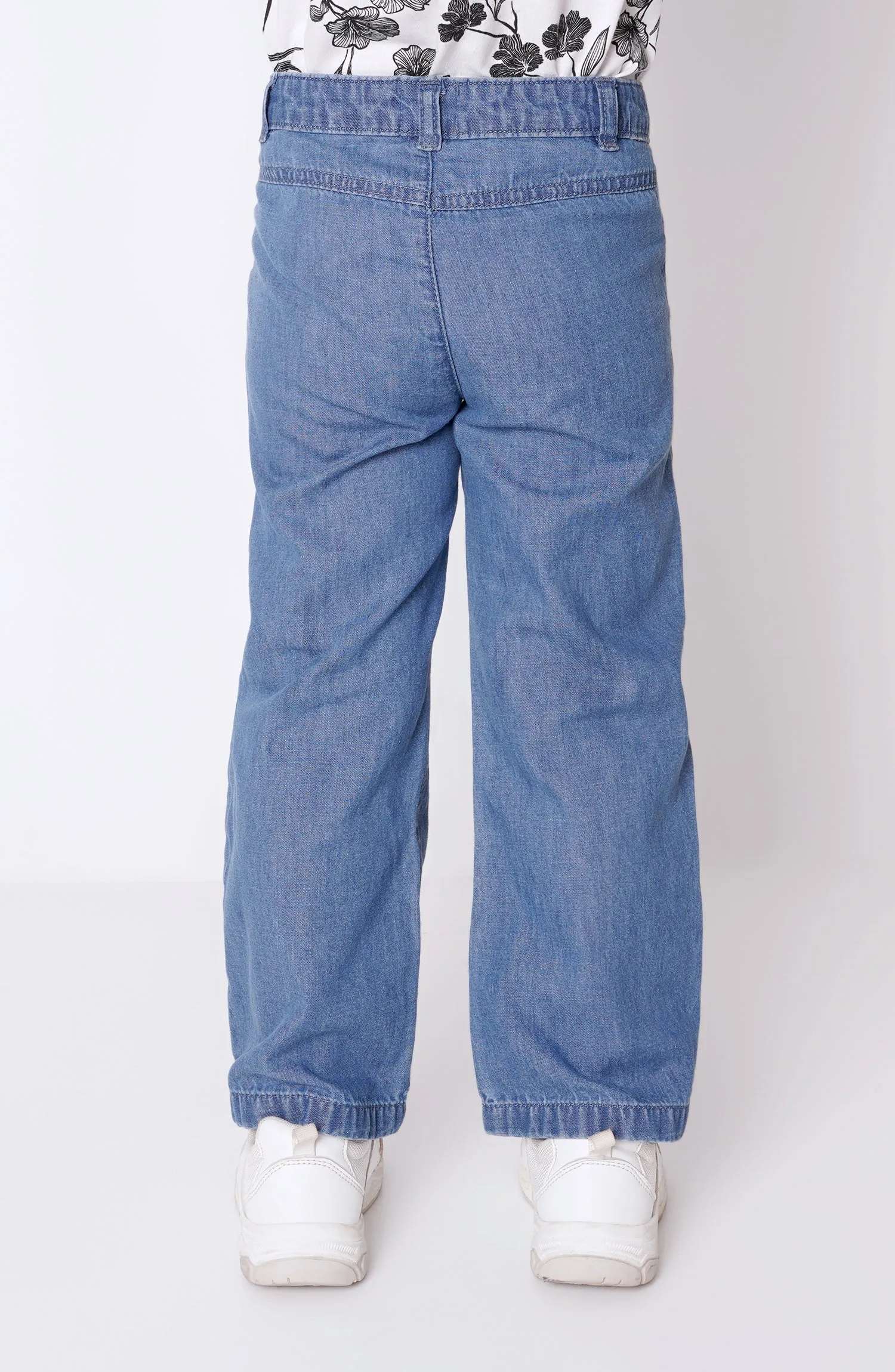 Emb.Flared Denim Pants