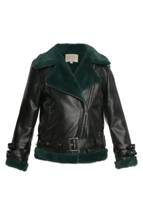 Faux Leather / Faux Shearling Jacket (A48020)