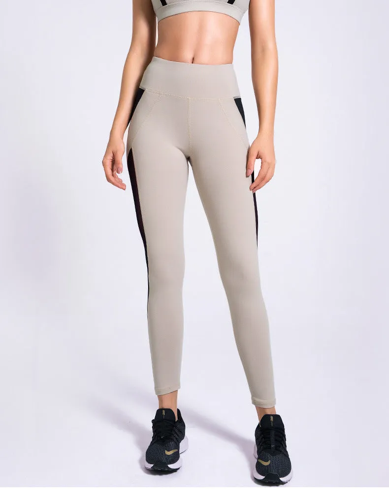 Fitstyle Mesh Breathable Running Pants High Waist Stretch Sports Tights Yoga Pants