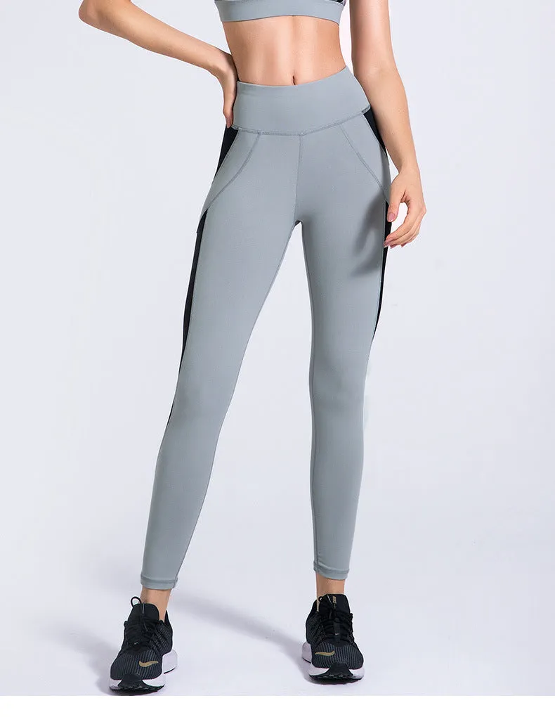 Fitstyle Mesh Breathable Running Pants High Waist Stretch Sports Tights Yoga Pants