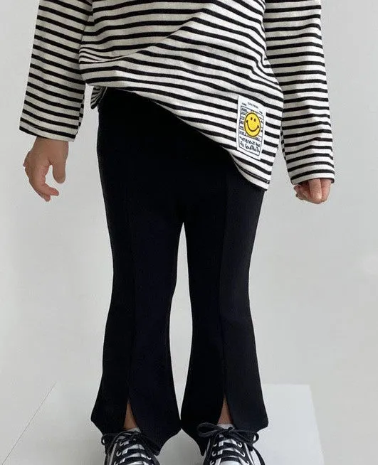 Girls Solid Color Flared Pants