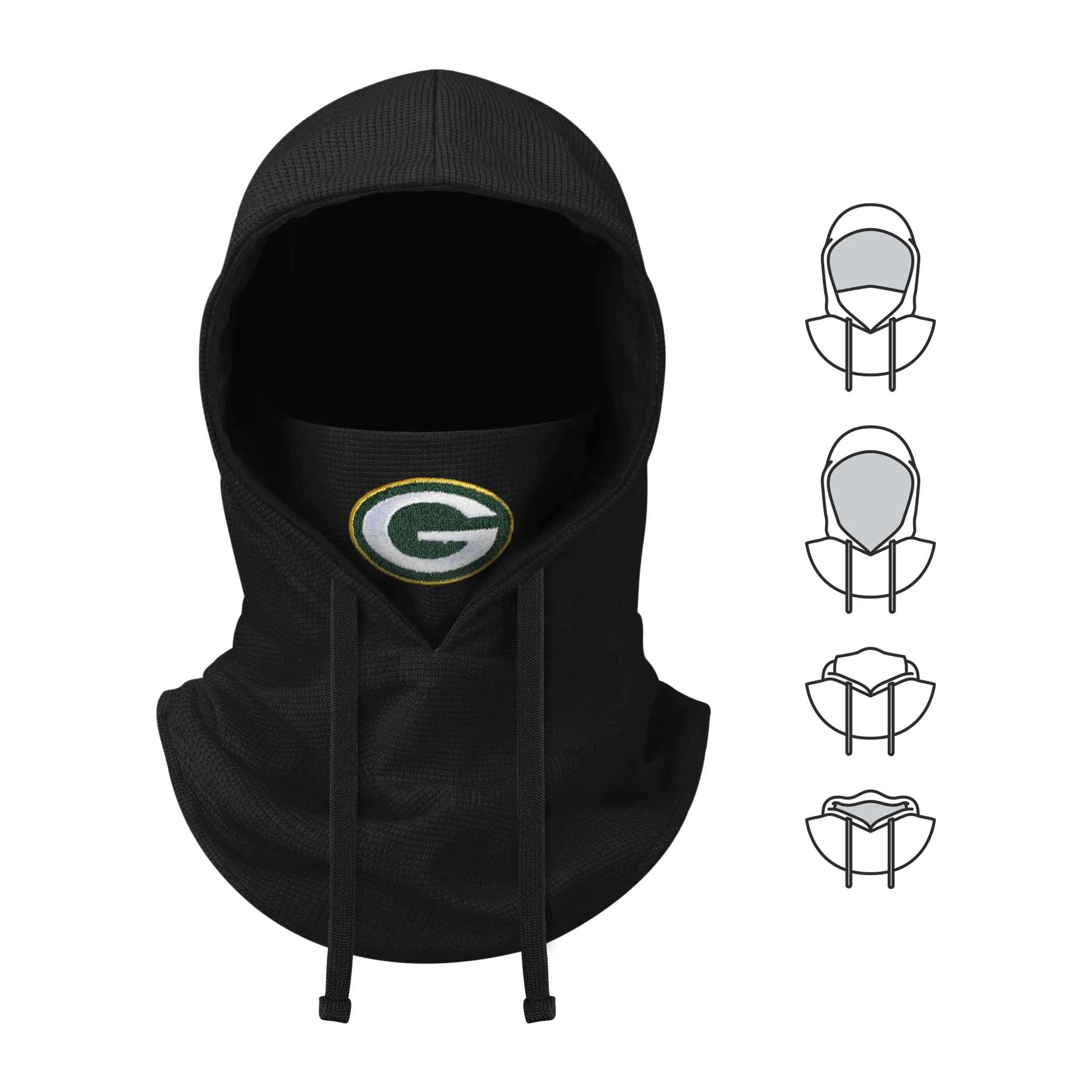 Green Bay Packers NFL Waffle Drawstring Hooded Gaiter