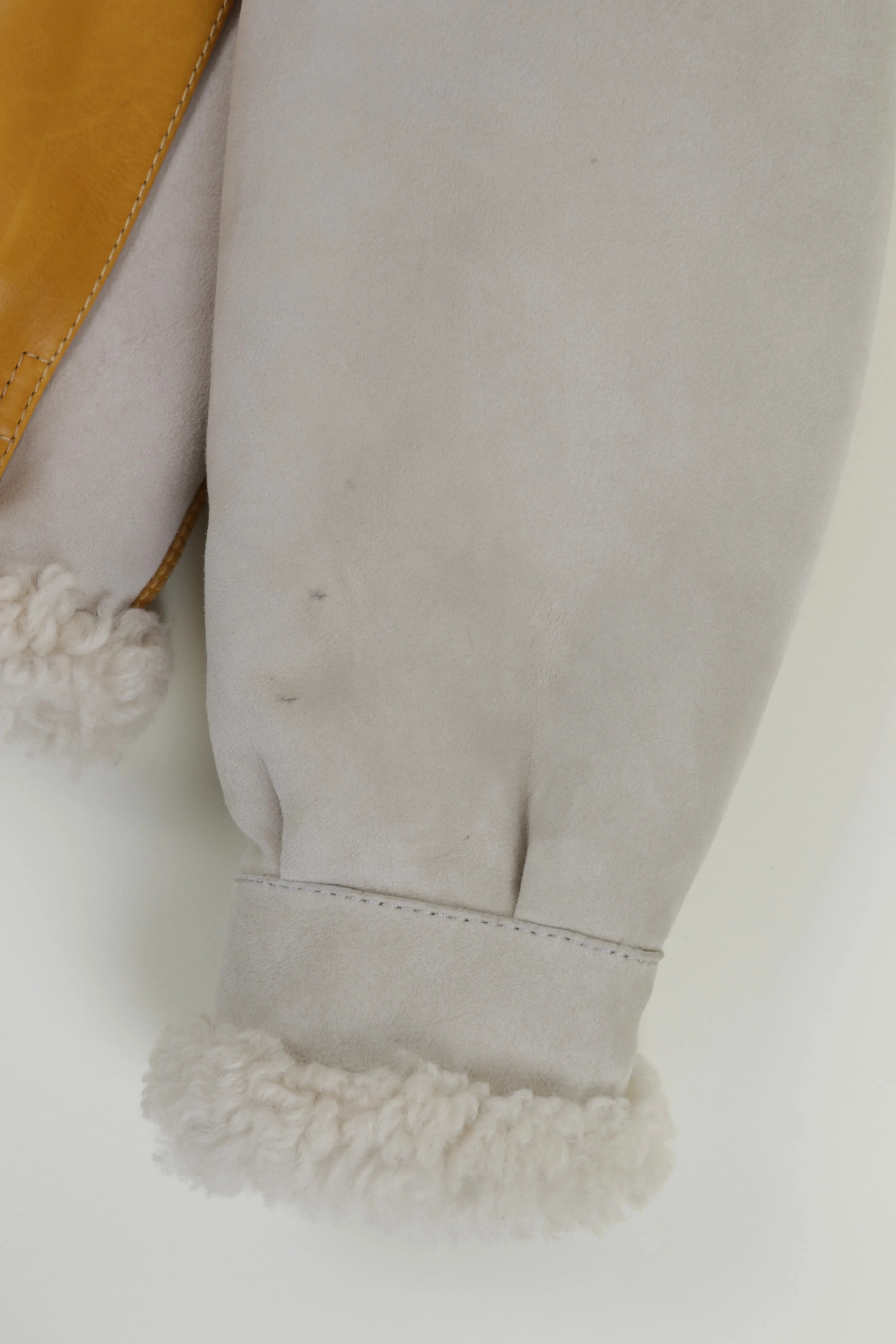 Grey & Yellow Shearling Lore Jacket