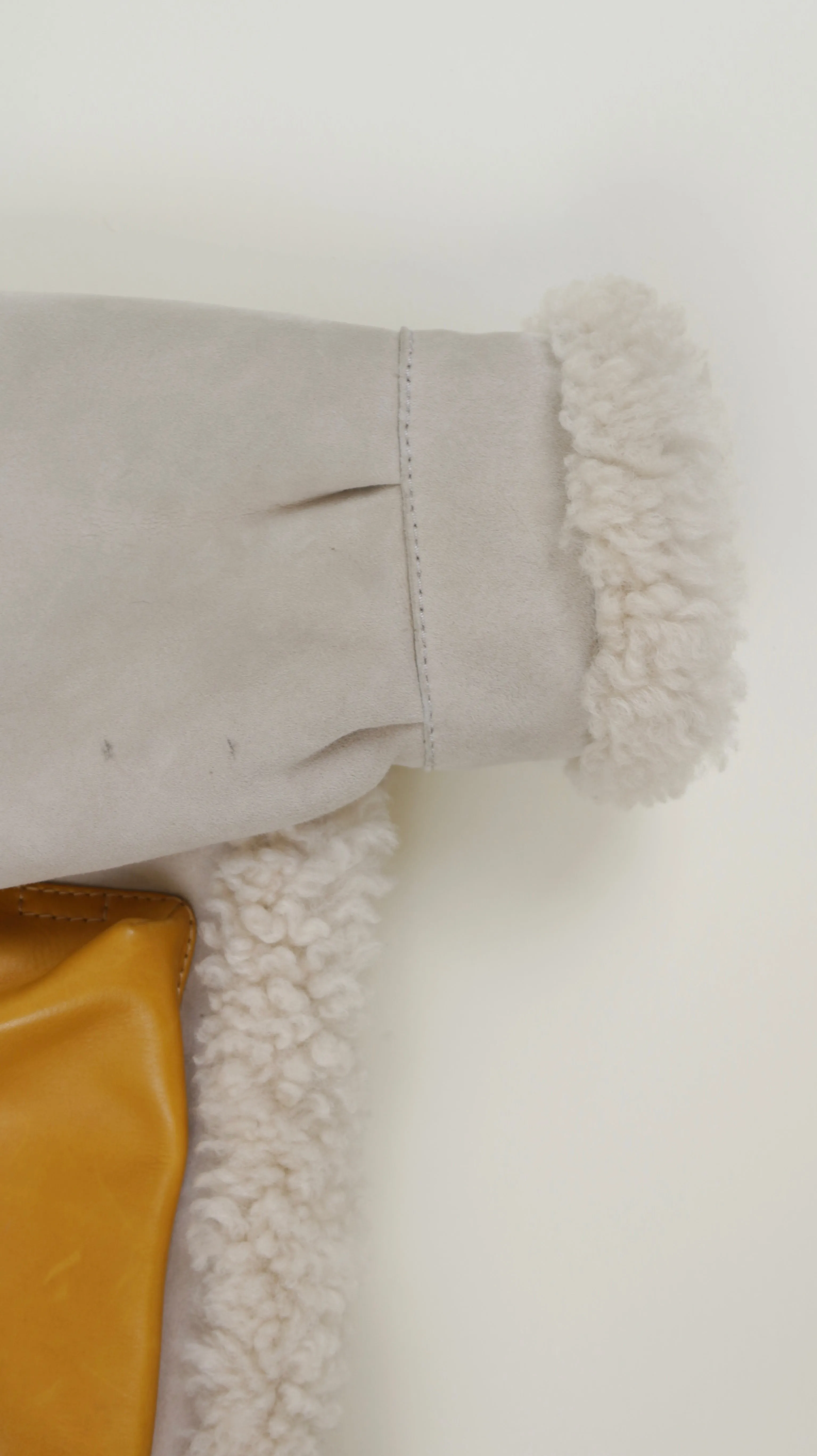 Grey & Yellow Shearling Lore Jacket