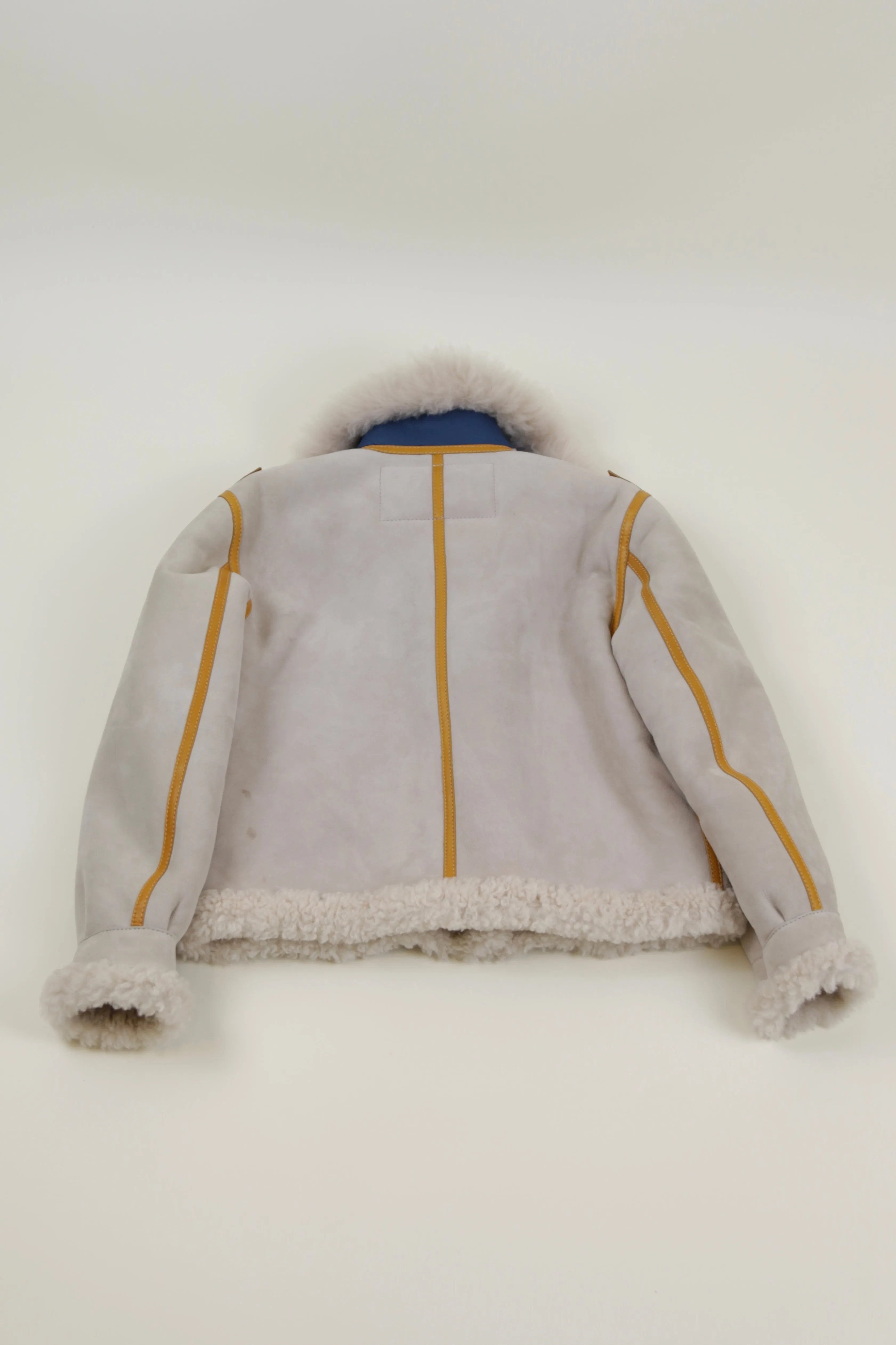 Grey & Yellow Shearling Lore Jacket