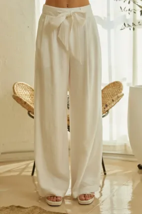 High Waist Crinkled Wide Leg Pants