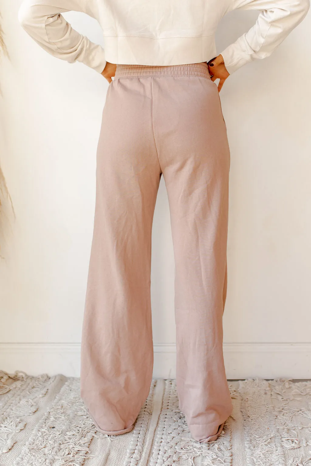 high waist distressed sweat pants