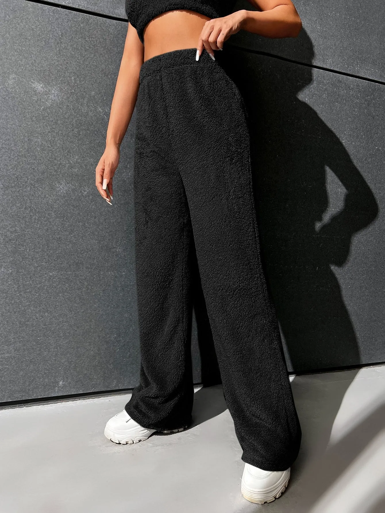High Waist Flannel Straight Leg Pants FW22-FD