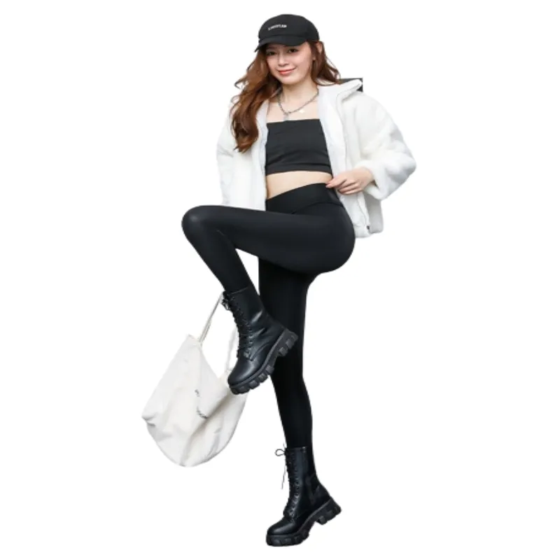 High Waist Skinny Leather Long Trouser
