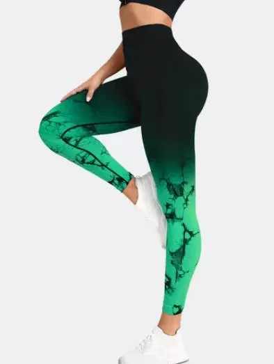 High Waist Tie Dyed Yoga Pants