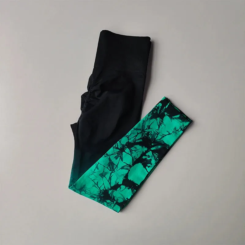 High Waist Tie Dyed Yoga Pants