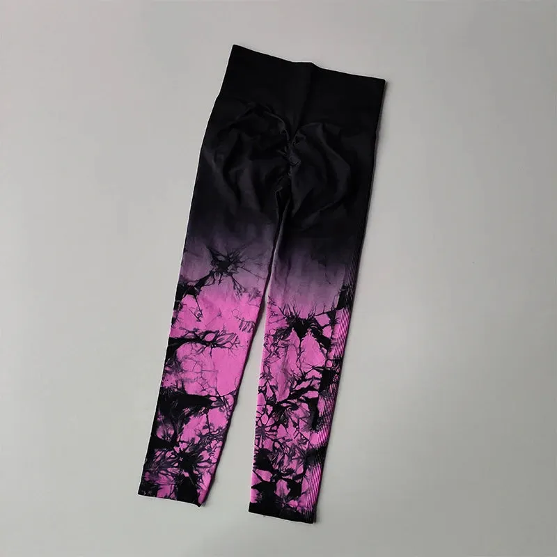 High Waist Tie Dyed Yoga Pants
