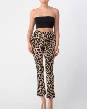 Highwater Flared Leopard Print Bell Bottom Leggings